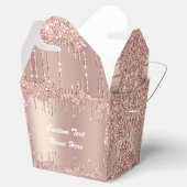 Roos Gold Blush Glitter Drivers Tekstnaam Vierbox Bedankdoosjes (Geopend)