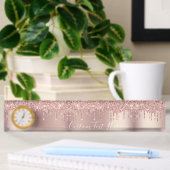 Roos Gold Blush Glitter Drivers Text Desk Name Bor Naambordje