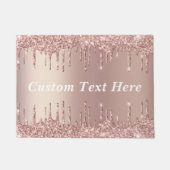 Roos Gold Blush Glitter drukt doormat Aangepaste t Deurmat (Voorkant)