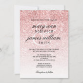 Roos Gold Blush Glitter Elegante Huwelijksuitnodig Kaart (Voorkant)