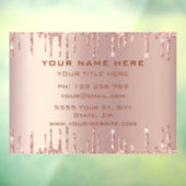 Roos Gold Blush Glitter Gepersonaliseerde raambekl Raamsticker (Vel 3)