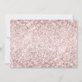 Roos Gold Blush Glitter Gown Quinceanera Party Kaart (Achterkant)