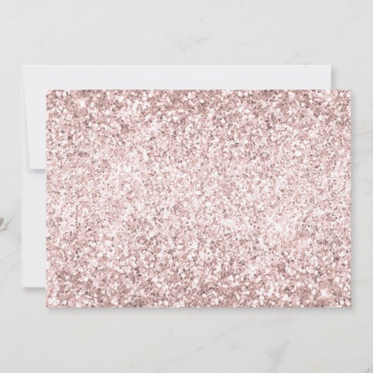 Roos Gold Blush Glitter Gown Quinceanera Party Kaart (Achterkant)
