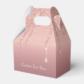 Roos Gold Blush Glitter Jouw tekst Name Favor Box Bedankdoosjes (Voorkant Zijde)