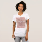 Roos Gold Blush Glitter Jouw tekst Name T-Shirt (Voorkant volledig)