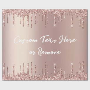 Roos Gold Blush Glitter Jouw tekst Wrapping Paper Cadeaupapier