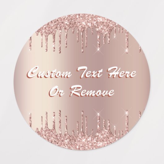 Roos Gold Blush Glitter Labels Aangepaste tekst -  (Design 2)
