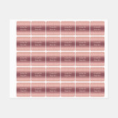 Roos Gold Blush Glitter Labels met aangepaste teks (Vel)