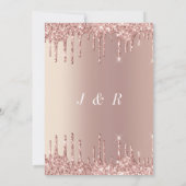 Roos Gold Blush Glitter Luxury Weddenschap Uitnodi Kaart (Achterkant)