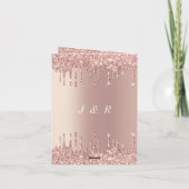 Roos Gold Blush Glitter Luxury Weddenschap Uitnodi Kaart (Achterkant)
