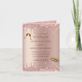 Roos Gold Blush Glitter Luxury Weddenschap Uitnodi Kaart (Voorkant)