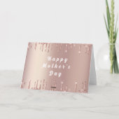 Roos Gold Blush Glitter Moederdag Kaart (Achterkant)