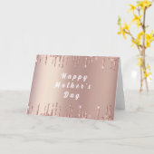 Roos Gold Blush Glitter Moederdag Kaart (Gele Bloem)