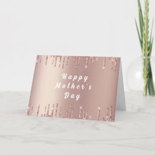 Roos Gold Blush Glitter Moederdag Kaart