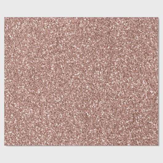 Roos Gold Blush Glitter Naadloze Sparkly Skinny Cadeaupapier (Vlak)
