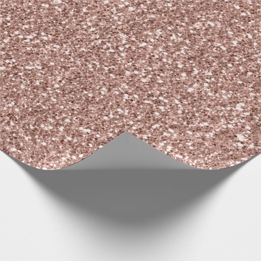 Roos Gold Blush Glitter Naadloze Sparkly Skinny Cadeaupapier (Hoek)