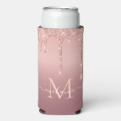 Roos Gold Blush Glitter Name Letter Koelbox Seltzer Blikjeskoeler (Seltzer Voorkant)