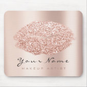 Roos Gold Blush Glitter Name Makeup Lips Kiss Muismat (Voorkant)