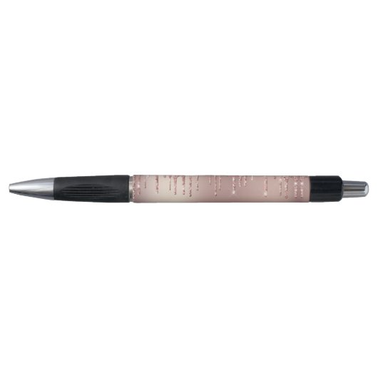 Roos Gold Blush Glitter Pen met aangepaste tekst (Voorkant)