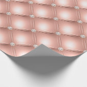 Roos Gold Blush Glitter Puffed Glam Diamond Cadeaupapier (Hoek)