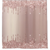 Roos Gold Blush Glitter-schijven Shower Curtain Ca Douchegordijn (Voorkant)