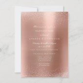Roos Gold Blush Glitter Spark Sand Bridal Birthday Kaart (Voorkant)