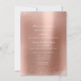 Roos Gold Blush Glitter Spark Sand Bridal Birthday Kaart