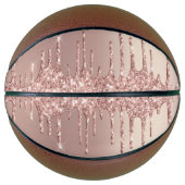 Roos Gold Blush Glitter Sparkle Basketball Gift Basketbal (Voorkant)