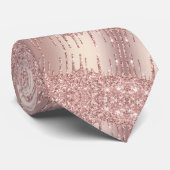 Roos Gold Blush Glitter Sparkle Chique Stropdas (Opgerold)