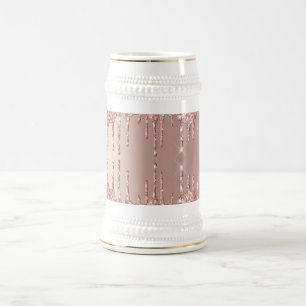 Roos Gold Blush Glitter Sparkle Drift Beer Stein Bierpul