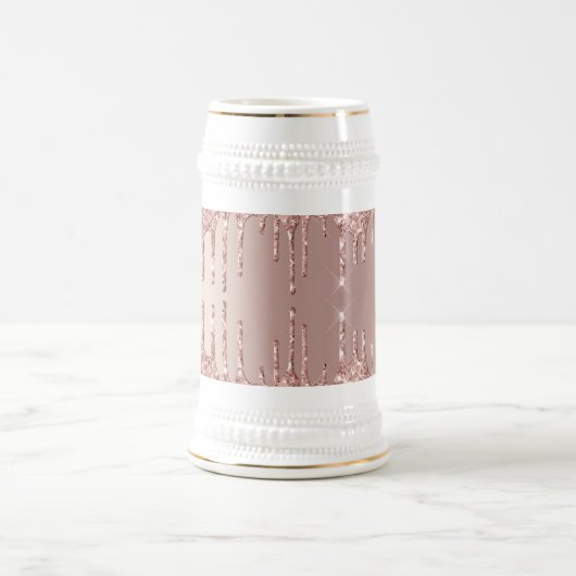 Roos Gold Blush Glitter Sparkle Drift Beer Stein Bierpul (Center)