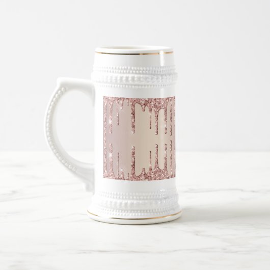 Roos Gold Blush Glitter Sparkle Drift Beer Stein Bierpul (Links)