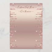 Roos Gold Blush Glitter Sparkle Drift Chic Modern Menu (Voorkant)