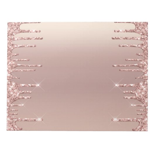 Roos Gold Blush Glitter Sparkle Drift Chic Modern Notitieblok (Voorkant)