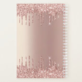 Roos Gold Blush Glitter Sparkle Drift Chic Modern Planner (Achterkant)