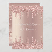 Roos Gold Blush glitter Sparkle Drift Custom Text (Voorkant / Achterkant)