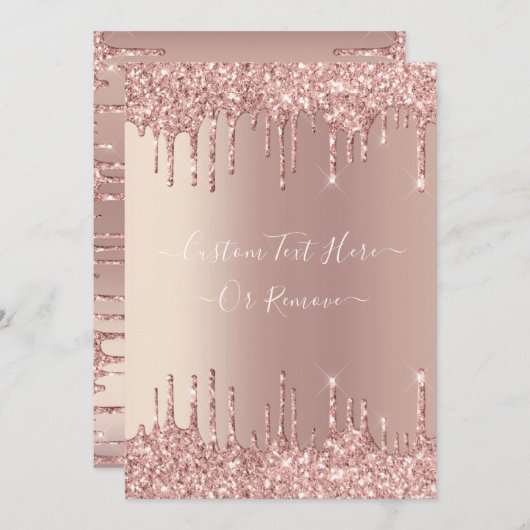 Roos Gold Blush glitter Sparkle Drift Custom Text (Voorkant / Achterkant)