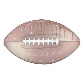Roos Gold Blush glitter Sparkle Drift Custom Text American Football (Voorkant)
