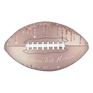 Roos Gold Blush glitter Sparkle Drift Custom Text American Football