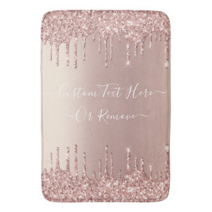 Roos Gold Blush glitter Sparkle Drift Custom Text  Badmat