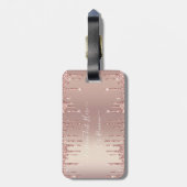 Roos Gold Blush glitter Sparkle Drift Custom Text Bagagelabel (Achterkant verticaal)