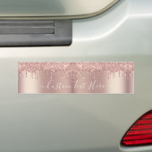 Roos Gold Blush glitter Sparkle Drift Custom Text Bumpersticker (Op auto)