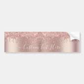 Roos Gold Blush glitter Sparkle Drift Custom Text Bumpersticker (Voorkant)
