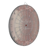 Roos Gold Blush glitter Sparkle Drift Custom Text  Dartbord (Voorkant Links)