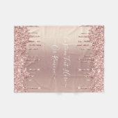 Roos Gold Blush glitter Sparkle Drift Custom Text Fleece Deken (Voorkant (Horizontaal))