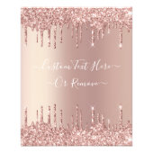 Roos Gold Blush glitter Sparkle Drift Custom Text Foto Afdruk (Voorkant)