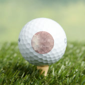 Roos Gold Blush glitter Sparkle Drift Custom Text Golfballen (Insitu Shirt)