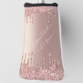 Roos Gold Blush glitter Sparkle Drift Custom Text  Golfheadcover (Draai 90)