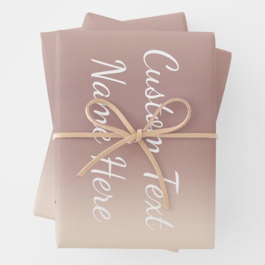 Roos Gold Blush glitter Sparkle Drift Custom Text Inpakpapier Vel (In situ)