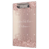 Roos Gold Blush glitter Sparkle Drift Custom Text Klembord (Links)